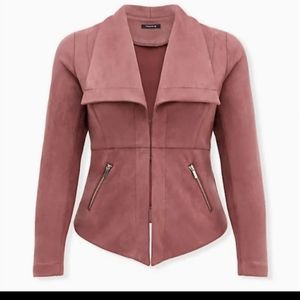 Torrid NWT rose suede jacket